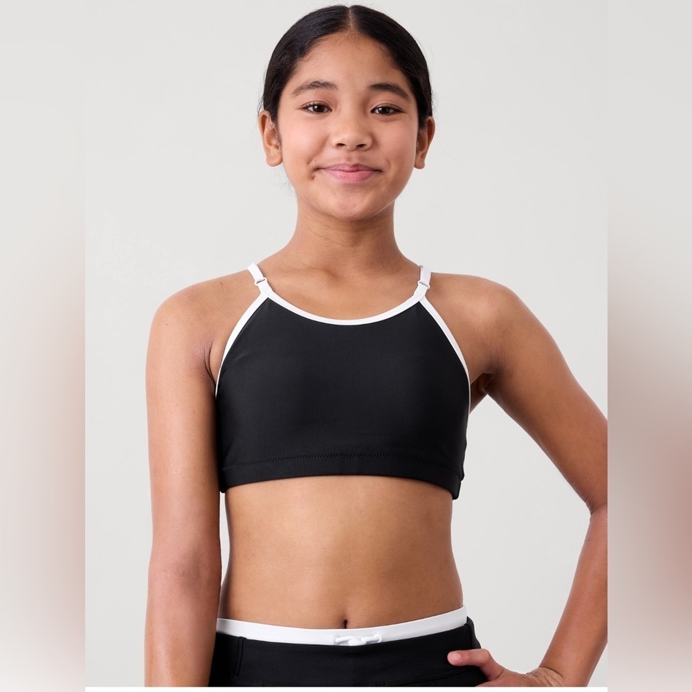 NWT Athleta Girl 2 Piece Adjustable Bikini top & High Rise Swim Shortie Sz L/12